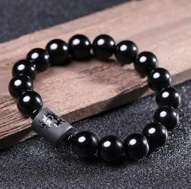 Dragon and Phoenix Black Obsidian Bracelet-Your Soul Place